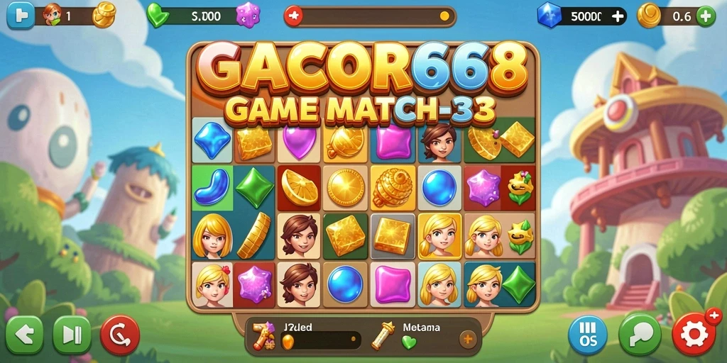 Screenshot GACOR668 menampilkan gameplay seru dari game Match-3.