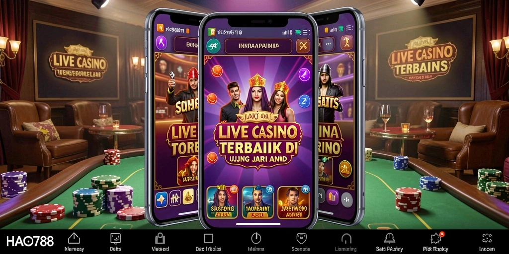 Screenshot gameplay Live Casino HAO788 dengan dealer langsung.