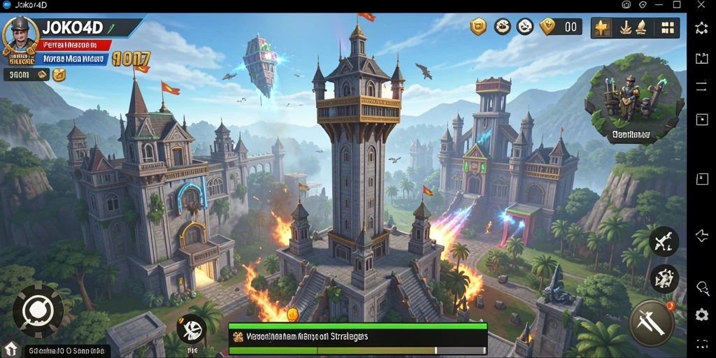 Screenshot gameplay JOKO4D menampilkan pertahanan menara yang strategis dan visual yang menarik.