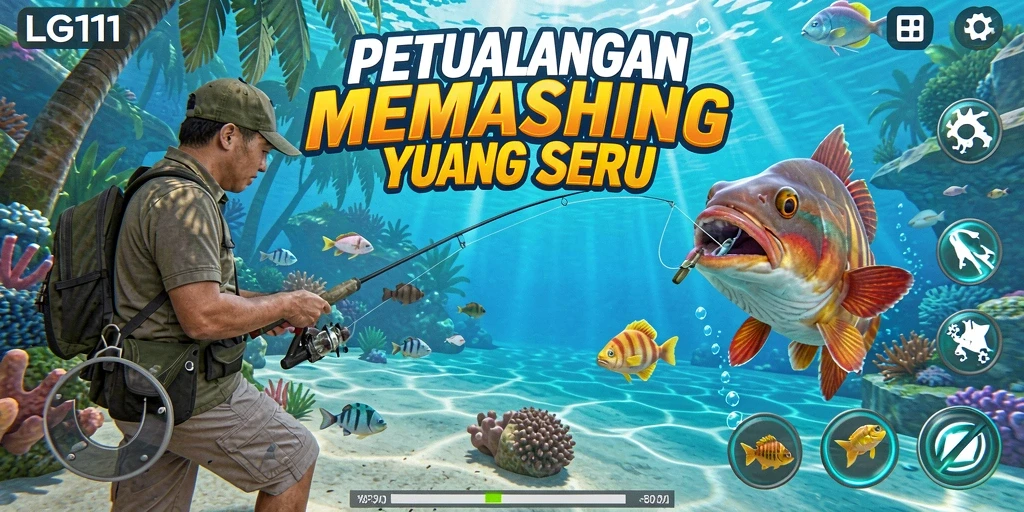 Screenshot utama LG111 menampilkan pengalaman memancing yang mendebarkan.