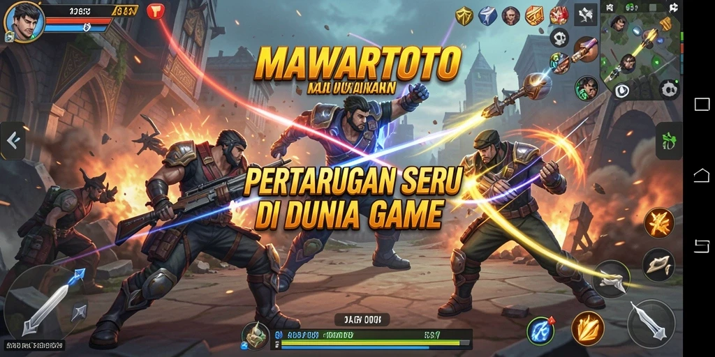 Tampak seru pertarungan di MAWARTOTO dengan karakter unik dan gerakan spektakuler.