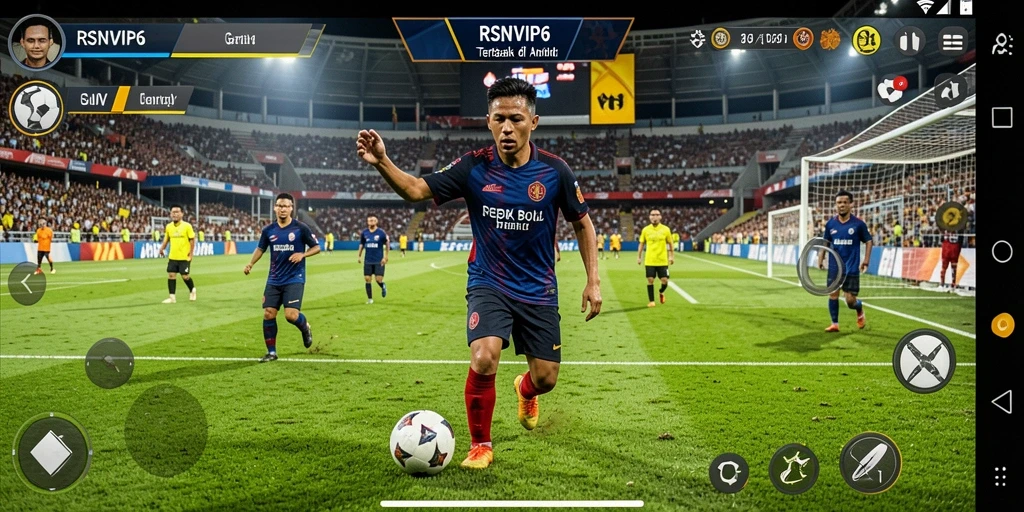 Tampilan gameplay <strong>RSNVIP6</strong> yang realistis dan dinamis dalam sepak bola.